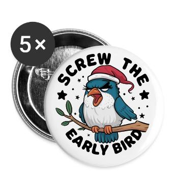 The early bird can take me - Buttons small 1''/25 mm (5-pack) - white - Front