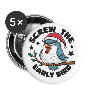 The early bird can take me - Buttons small 1''/25 mm (5-pack) - white - Front