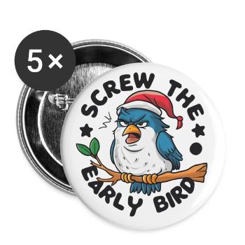 The early bird can take me - Buttons small 1''/25 mm (5-pack) - white - Front