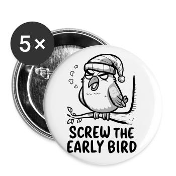 The early bird can take me - Buttons small 1''/25 mm (5-pack) - white - Front