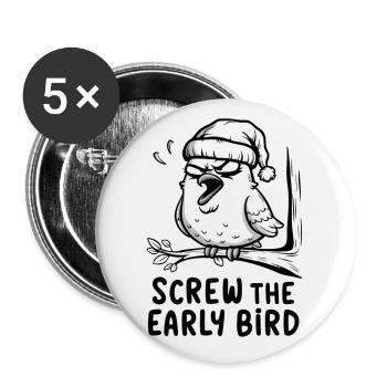 The early bird can take me - Buttons small 1''/25 mm (5-pack) - white - Front