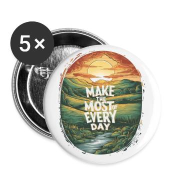 Make the most of every day - Buttons small 1''/25 mm (5-pack) - white - Front