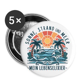 Sun, beach and sea - my elixir of life - Buttons small 1''/25 mm (5-pack) - white - Front