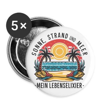 Sun, beach and sea - my elixir of life - Buttons small 1''/25 mm (5-pack) - white - Front