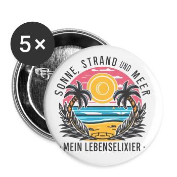 Sun, beach and sea - my elixir of life - Buttons small 1''/25 mm (5-pack) - white - Front