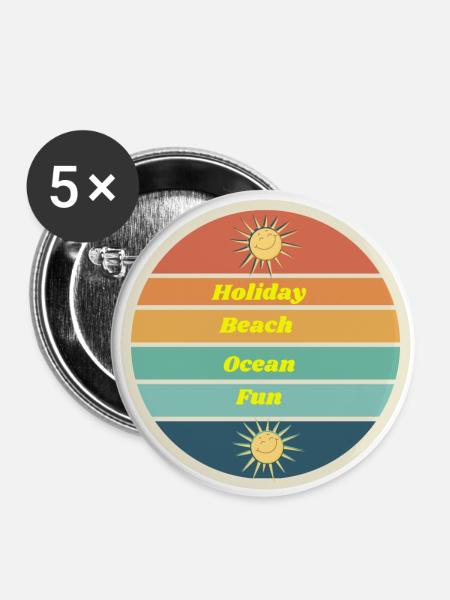 Holiday - Buttons klein 25 mm (5er Pack) - Weiß