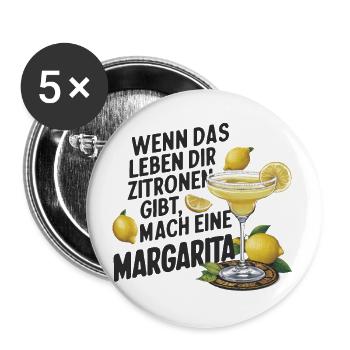 Quand la vie vous donne des citrons, faites de la margarita - Lot de 5 petits badges (25 mm) - blanc - Devant