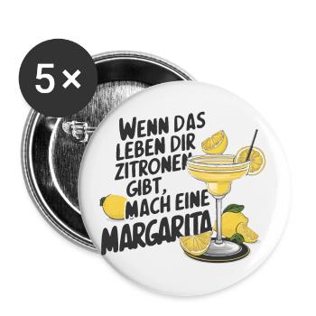 Quand la vie vous donne des citrons, faites de la margarita - Lot de 5 petits badges (25 mm) - blanc - Devant