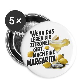 Quand la vie vous donne des citrons, faites de la margarita - Lot de 5 petits badges (25 mm) - blanc - Devant
