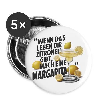 Quand la vie te donne des citrons, fais une margarita - Lot de 5 petits badges (25 mm) - blanc - Devant