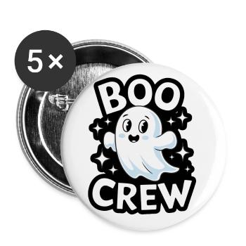 Süßes Gespenst – Boo Crew - Buttons klein 25 mm (5er Pack) - Weiß - Vorne