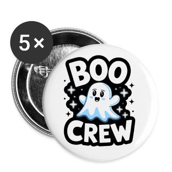Süßes Gespenst – Boo Crew - Buttons klein 25 mm (5er Pack) - Weiß - Vorne
