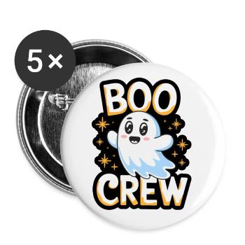Süßes Gespenst – Boo Crew - Buttons klein 25 mm (5er Pack) - Weiß - Vorne