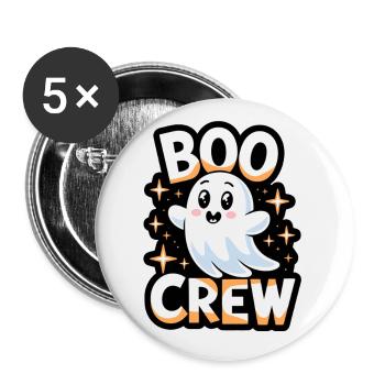 Süßes Gespenst – Boo Crew - Buttons klein 25 mm (5er Pack) - Weiß - Vorne
