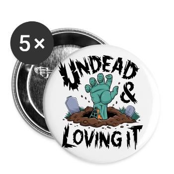 Zombie Hand - Undead & Loving It - Buttons small 1''/25 mm (5-pack) - white - Front