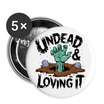 Zombie Hand - Undead & Loving It - Buttons small 1''/25 mm (5-pack) - white - Front