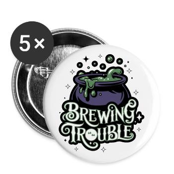 Hexenkessel – Problème de brassage - Lot de 5 petits badges (25 mm) - blanc - Devant