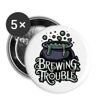 Hexenkessel – Problème de brassage - Lot de 5 petits badges (25 mm) - blanc - Devant