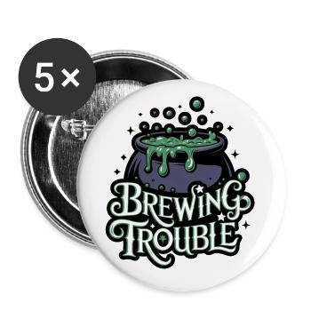 Hexenkessel – Problème de brassage - Lot de 5 petits badges (25 mm) - blanc - Devant