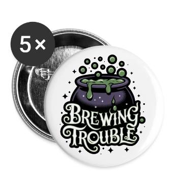 Hexenkessel – Problème de brassage - Lot de 5 petits badges (25 mm) - blanc - Devant