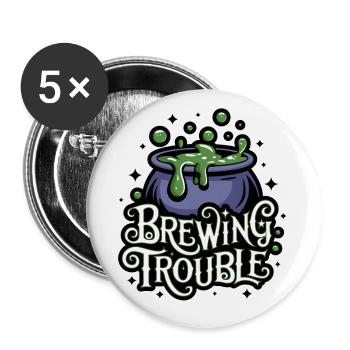Hexenkessel – Problème de brassage - Lot de 5 petits badges (25 mm) - blanc - Devant