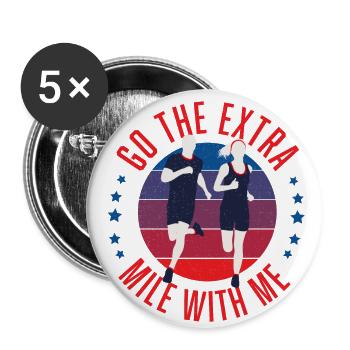 Run the extra mile with me - Buttons klein 25 mm (5er Pack) - Weiß - Vorne
