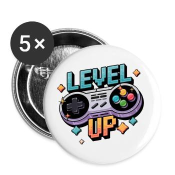 Level Up – Gaming Controller - Buttons small 1''/25 mm (5-pack) - white - Front