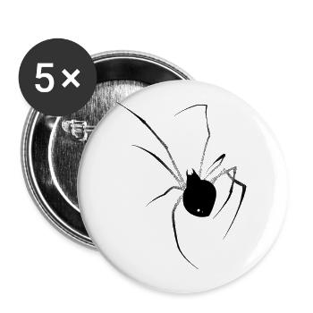 Veuve noire dotwork - Lot de 5 petits badges (25 mm) - blanc - Devant