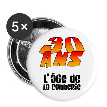 30 years, anniversary - Buttons small 1''/25 mm (5-pack) - white - Front