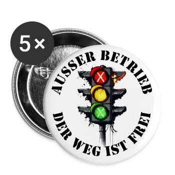 Ampel Regierung außer Betrieb - Politische Kritik - Buttons klein 25 mm (5er Pack) - Weiß - Vorne