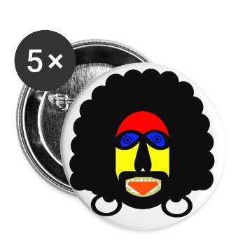 Herr Curly - Buttons klein 25 mm (5er Pack) - Weiß - Vorne