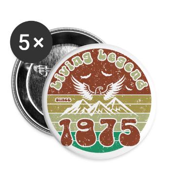 49. Geburtstag Living Legend since VIN 1975 - Buttons klein 25 mm (5er Pack) - Weiß - Vorne