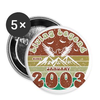 22nd Birthday Living Legend since VIN 01/2003 - Buttons small 1''/25 mm (5-pack) - white - Front
