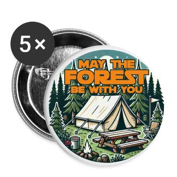 Que la forêt soit avec vous - Lot de 5 petits badges (25 mm) - blanc - Devant