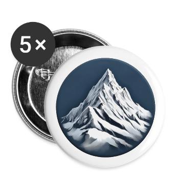 Matterhorn of the Swiss Alps, symbol of the mountains - Buttons small 1''/25 mm (5-pack) - white - Front