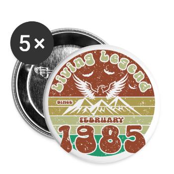 40th Birthday Living Legend since VIN 02/1985 - Buttons small 1''/25 mm (5-pack) - white - Front
