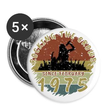 50. Geburtstag Rocking the crowd SNG 02/1975 - Buttons klein 25 mm (5er Pack) - Weiß - Vorne