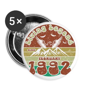 33rd Birthday Living Legend since VIN 02/1992 - Buttons small 1''/25 mm (5-pack) - white - Front
