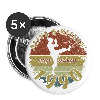 35. Geburtstag Vivant depuis 03/1990 - Lot de 5 petits badges (25 mm) - blanc - Devant