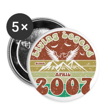 18th Birthday Living Legend since VIN 04/2007 - Buttons small 1''/25 mm (5-pack) - white - Front