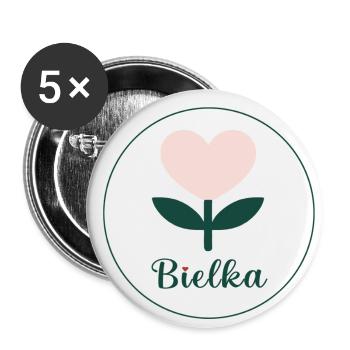 Dark Bielka logo - Buttons small 1''/25 mm (5-pack) - white - Front