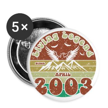 22nd Birthday Living Legend since VIN 04/2003 - Buttons small 1''/25 mm (5-pack) - white - Front