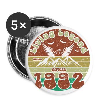 33rd Birthday Living Legend since VIN 04/1992 - Buttons small 1''/25 mm (5-pack) - white - Front