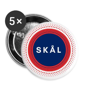 Prost Norwegen - Buttons klein 25 mm (5er Pack) - Weiß - Vorne