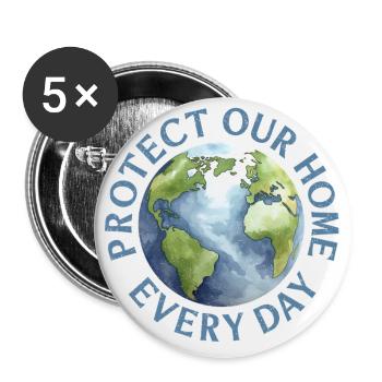 Protect Our Home – Every Day - Buttons small 1''/25 mm (5-pack) - white - Front