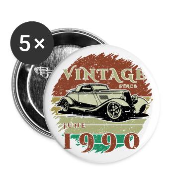 35ème Anniversaire - Classique - Millésime depuis 06/1990 - Lot de 5 petits badges (25 mm) - blanc - Devant