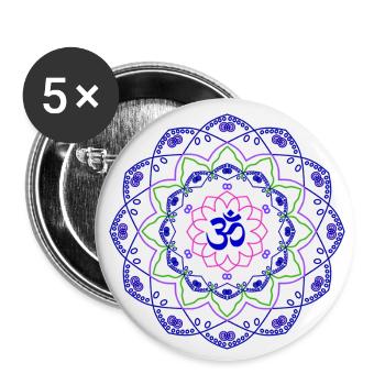 Mandala Universe Lebendig Zirkulär - Buttons klein 25 mm (5er Pack) - Weiß - Vorne