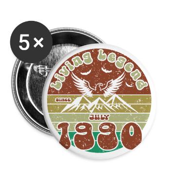 35e anniversaire Légende vivante depuis VIN 07/1990 - Lot de 5 petits badges (25 mm) - blanc - Devant