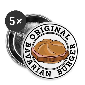 Leberkäse Semmel Leberkässemmel - Buttons klein 25 mm (5er Pack) - Weiß - Vorne