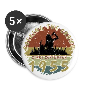 70. Geburtstag Rocking the crowd SNG 09/1955 - Buttons klein 25 mm (5er Pack) - Weiß - Vorne